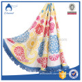 china suppliers turkish towel with tassels ,turkish beach towels cotton printed
